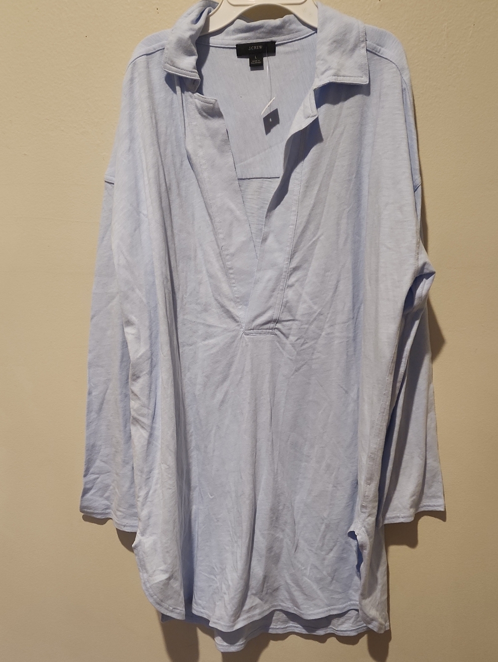 ❤️ NWT! J CREW V-NECK SLUB COTTON TUNIC DRESS, LARGE - Picture 2 of 11